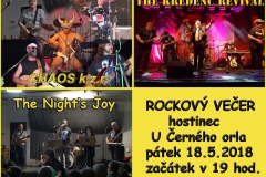 Rockový večer, hostinec U Černého Orla, 18.5.2018