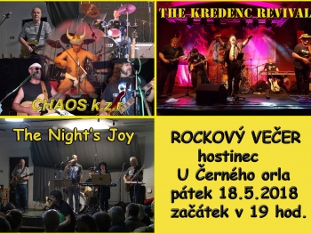 Pozvánka - Rockový večer, hostinec U Černého Orla, 18.5.2018